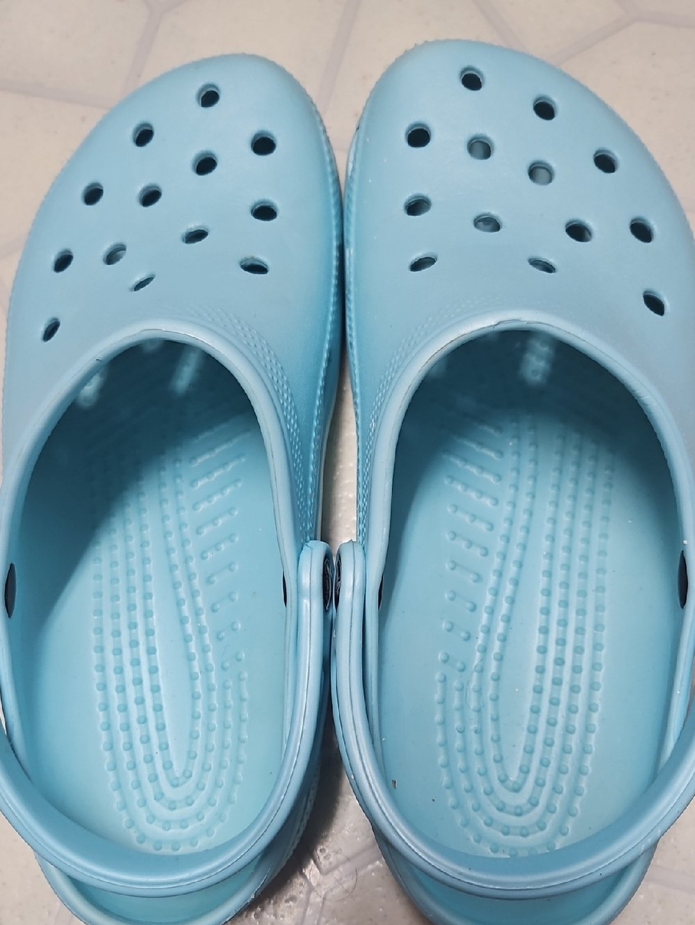 Womens Crocs Light Blue Comfort Clogs - Breathable Slip-On Shoes